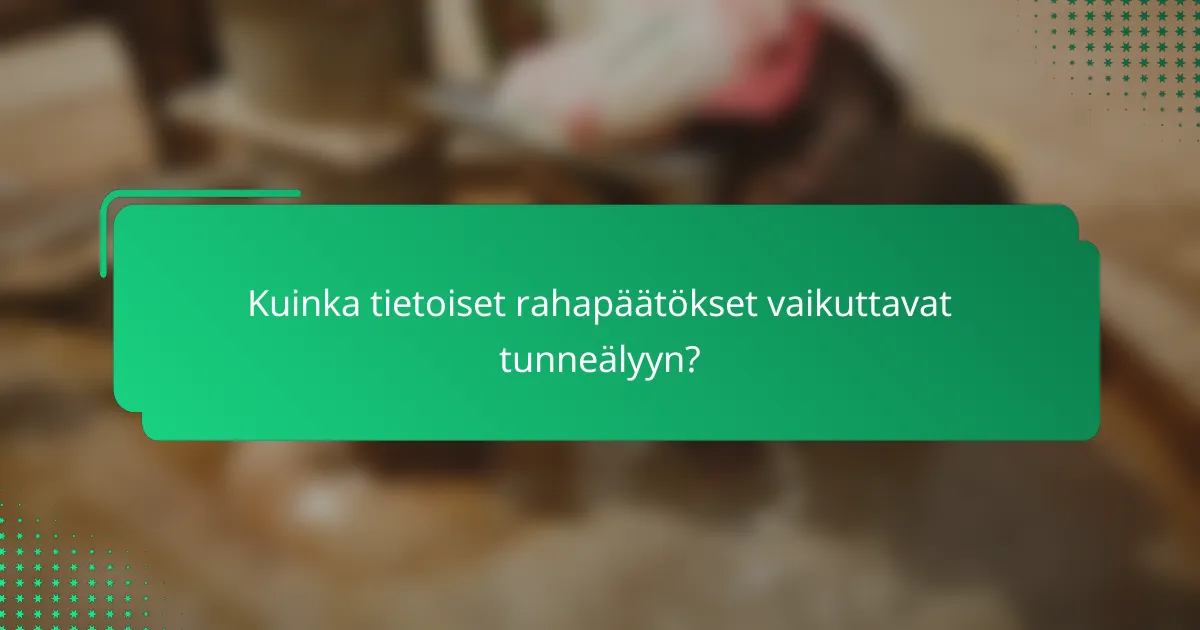 Kuinka tietoiset rahapäätökset vaikuttavat tunneälyyn?