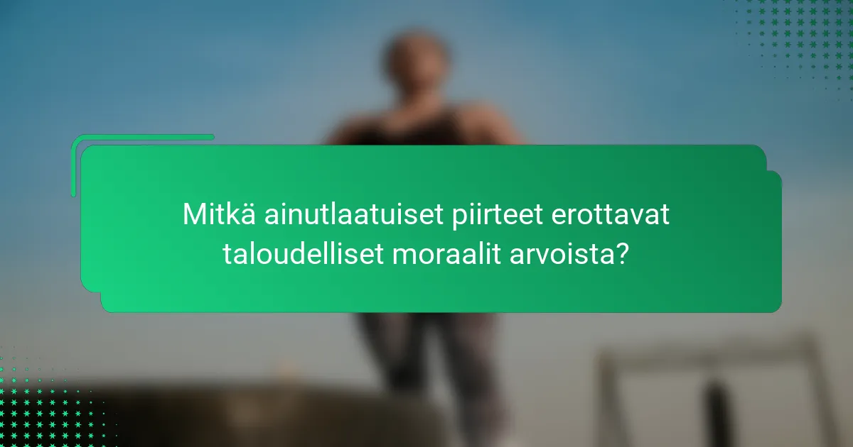 Mitkä ainutlaatuiset piirteet erottavat taloudelliset moraalit arvoista?