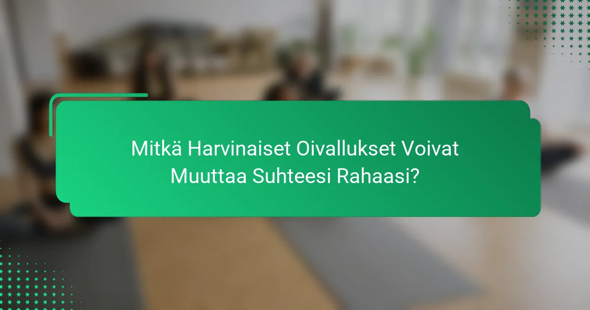 Mitkä Harvinaiset Oivallukset Voivat Muuttaa Suhteesi Rahaasi?