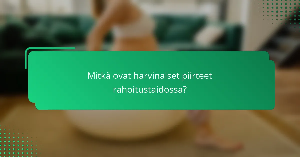 Mitkä ovat harvinaiset piirteet rahoitustaidossa?