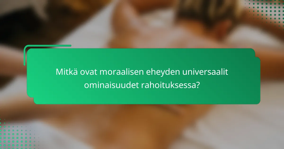 Mitkä ovat moraalisen eheyden universaalit ominaisuudet rahoituksessa?
