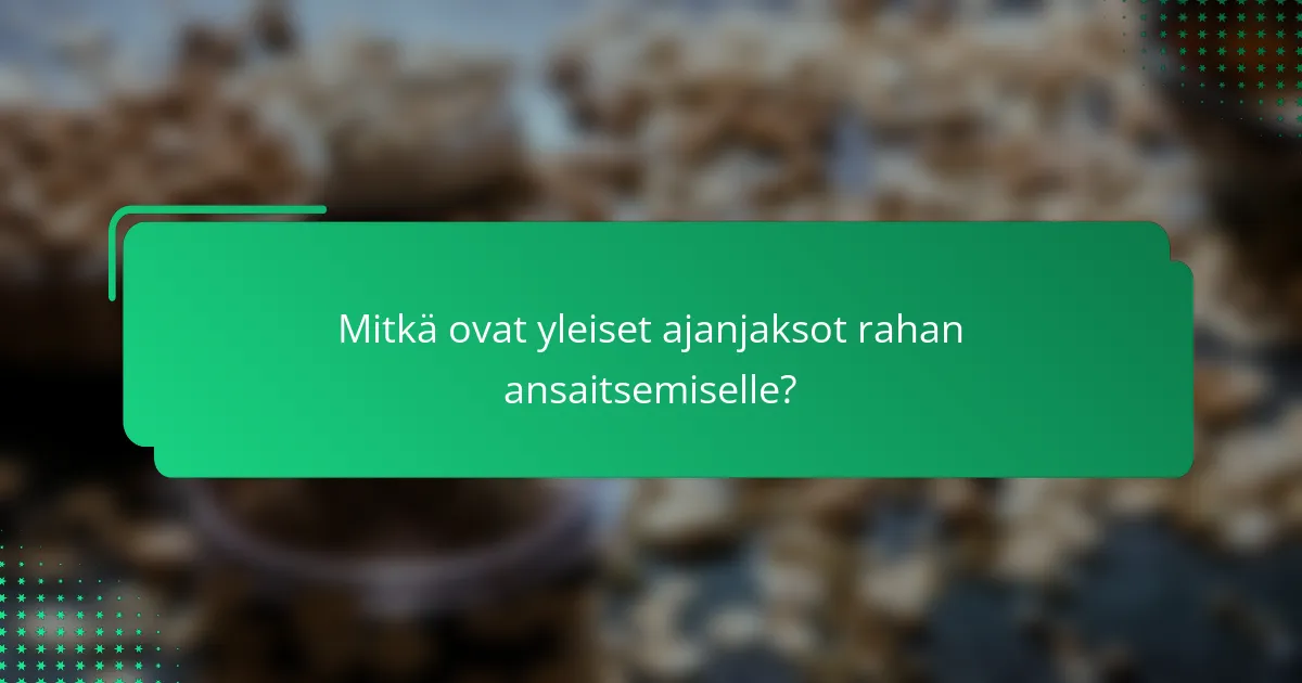 Mitkä ovat yleiset ajanjaksot rahan ansaitsemiselle?